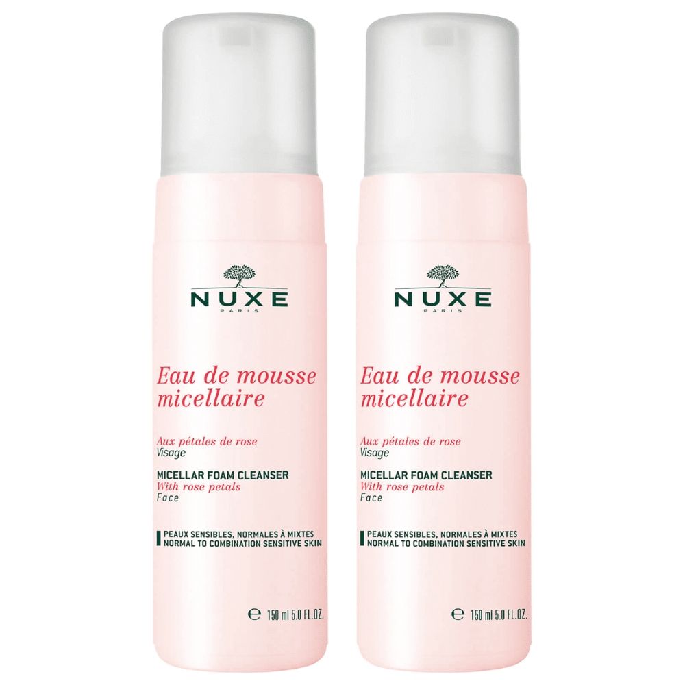 nuxe micellar foam cleanser with rose petals