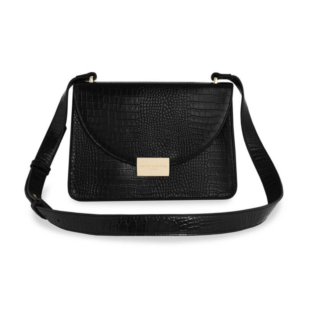 Katie Loxton Celine Faux Croc Crossbody Bag Black 65.00