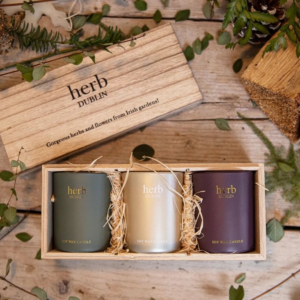 Herb Dublin Candle Christmas Trio Set